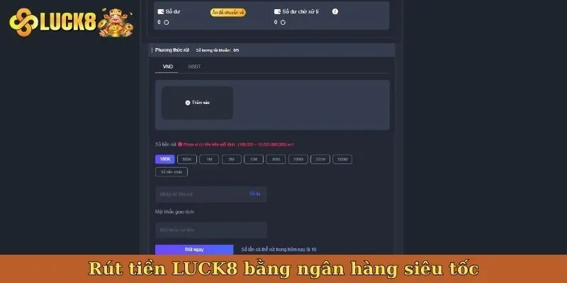 Rút tiền luck8